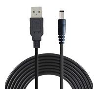 Liwinting 1.5m/4.92ft USB to DC Power Cable, 5V USB DC Cable, 2.1 mm x 5.5 mm DC Barrel Male Jack Converter Power Charging Cable for Laptop Notebook, Mini Speaker, Tablet, Router, USB Light - Black
