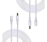 Liwinting 2pcs 10m/32.8ft DC Extension Cable 2.1mm / 5.5mm Male to Female Connector, DC Power Cord Extension Cable for Power Adapter, 12V CCTV Wireless IP Camera, Monitors, Led, Car - White