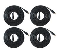 Liwinting 4pcs 1m/3.28ft DC Extension Cable 2.1mm x 5.5mm Male to Female Connector, DC Power Cord Extension Cable for Power Adapter, 12V CCTV Wireless IP Camera, Monitors, Led, Car - Black
