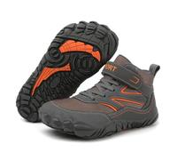 LIWLLIUA Kids High Top Barefoot Shoes Boys Girls Minimalist Sneakers Lightweight Comfort Zero Drop Shoes Toddler Little Big Kid,M20 Gray,3 UK