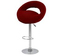 LIWLLIUA Swivel Bar Stool Chair Covers, Hollow Backrest Stretch Chair Cover Slipcovers for Round Curved Back Vanity Chairs Bar Stools, Washable Kitchen Chair Slipcovers,Burgundy A,2pcs