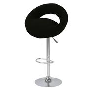 LIWLLIUA Swivel Bar Stool Chair Covers, Hollow Backrest Stretch Chair Cover Slipcovers for Round Curved Back Vanity Chairs Bar Stools, Washable Kitchen Chair Slipcovers,Black A,2pcs