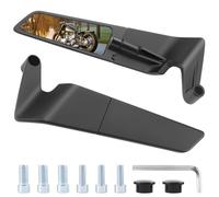 Liwogi 2 Pcs Aerodynamic Motorbike Rear View Wing Mirrors Universal Motorcycle Side Handlebar Mirrors 360°/210° Adjustable, Anti-Shake Design, Fits Most Motorbikes 8MM/10MM Fitment