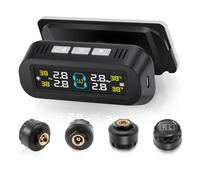 Liwogi TPMS Car Tyre Pressure Monitoring System with Holder, Solar &USB Charging for RV Truck Motorhome Van, Temperature Display, 3.5 Bar/99 Psi