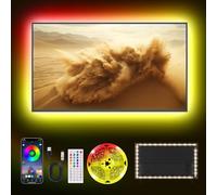 Liwqolx LED Backlights, 1M RGB Music Sync Lights for 32-50 Inch TV Behind, 30Leds/M with Remote APP Control USB Strip Lights for Party,TV,Gaming Room