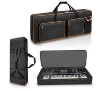LIWSHWZ 76 Key Keyboard Case,10mm Pearl Cotton Full Padded Electric Piano Keyboard Gig Bag with Handles,Adjustable Shoulder Straps,46.4"X17.7"X5.7"Waterproof Piano Keyboard Bag with 5 Accessory Pocket