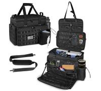LIWSHWZ Patrol Bag Law Enforcement, Police Gear Bag with 15.6” Laptop Sleeve,Car Front Seat Organizer Tactical Officer Duty Bags with Cup Holders,MOLLE System, Fits Vehicle Passenger Seat