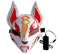 Lixada 10 Colour Fox Full cover Neon Lights Halloween Party LED Lampshade Dark Glow Cosplay cover Party Costume cover, red