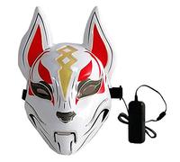 Lixada 10 Colour Fox Full Mask Neon Lights Halloween Party LED Lampshade Dark Glowing Cosplay Mask Party Costume Mask