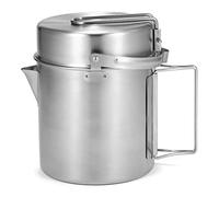 Lixada 1L Stainless Steel Camping Cooking Kettle Portable Outdoor Cooking Pot with Foldable Handle Multi-Functional Cookware for Outdoor Camping Backpacking Picnic Hiking