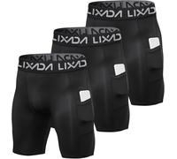 Lixada 3 Pack Compression Shorts for Men Active Workout Underwear Base Layer Sh