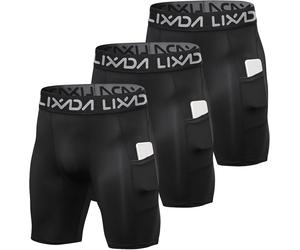 Lixada 3 Pack Compression Shorts for Men Active Workout Underwear Base Layer Sh