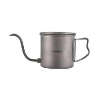 Lixada 400ml Pour Over Kettle Gooseneck Coffee Kettle Ti Folding Handle Water Kettle with Lid and Beer Cup