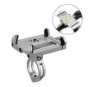 Lixada Bicycle Phone Holder + Safety Strips, Adjustable, Universal, Mobile Phone Holder for Bicycle Handlebars, Mountain Bike GPS Cradle Clamp (Silver)