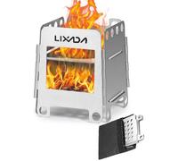 Lixada Camping Stove Stainless Steel Wood Burning Stove Folding Backpacking Stove for Outdoor Camping Cooking Picnic Hiking