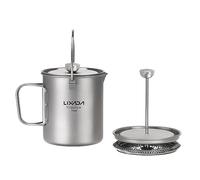 Lixada Camping Titanium Cup 750ml Titanium Coffee Cup Portable Coffee Cup with Lid Outdoor Camping Cooking Pot