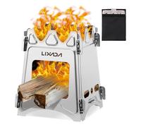 Lixada Camping Wood Stove Portable Wood Burning Stove Lightweight Alcohol Stove for Outdoor Cooking Backpacking Hiking Traveling (Titanium/Stainless Steel)