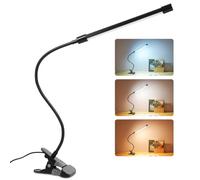 Lixada Clip On USB Desk Lamp, 3 Light Modes, 10 Dimmable Brightness, 43cm Flexible Gooseneck Book Ring Light for Gaming/Video Conference/Reading, Clip on Table, Headboard