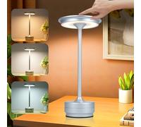 Lixada Cordless Table Lamp LED 4000mAh Battery Operated Lamp Touch Control LED Desk Lamp Bedside Nightstand Lamp 3 Light Colors Stepless Dimmable Rechargeable for Bar Restaurant Coffee Bedroom