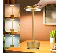 Lixada Cordless Table Lamp LED 4000mAh Battery Operated Lamp Touch Control LED Desk Lamp Bedside Nightstand Lamp 3 Light Colors Stepless Dimmable Rechargeable for Bar Restaurant Coffee Bedroom