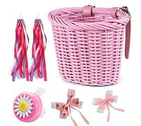 Lixada Kid's Bike Basket for Girls Front Bike Accessories with Handlebar Streamers Cycle Ages 3-13