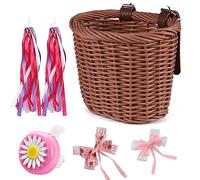 Lixada Kid's Bike Basket for Girls Front Bike Accessories with Handlebar Streamers Cycle Ages 3-13
