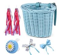 Lixada Kid's Bike Basket for Girls Front Bike Accessories with Handlebar Streamers Cycle Ages 3-13