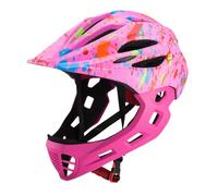 LIXADA Kids Full Face Bike Helmet with LED Light Adjustable Breathable Toddler Lightweight 16 Vents for MTB Skateboarding Scooter Cycling 52-56cm (M)