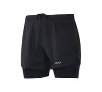 Lixada Mens 2 in 1 Running Shorts Quick Dry Breathable Running Shorts with Long Slipper