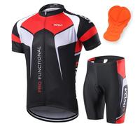 Lixada Men's Cycling Clothes Set Breathable Quick Dry Short Sleeve Bicycle Jersey Shirt+3D Cushion Padded Riding Shorts Tights Pants