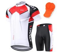 Lixada Men's Cycling Clothes Set Breathable Quick Dry Short Sleeve Bicycle Jersey Shirt+3D Cushion Padded Riding Shorts Tights Pants