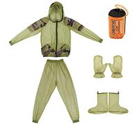 Lixada Mosquito Resistant Clothing, Outdoor Mosquito Repellent Suit Mesh Hooded Suits Protective Mesh Shirt Gloves Pants for Fishing Hunting Bee feeding Men Women S-3XL