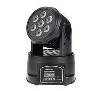 Lixada Moving Head Light 7x10W Moving Head 4 In 1 RGBW Professional 9/14 Channels DMX-512 DJ lights 100W AC 100-240V Sound Active for KTV Club Bar Party Disco DJ Show Bands