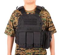 Lixada Outdoor Modular Molle Vest Hunting Chest Carrier Vest with Hydration Pouch, Black, One Size