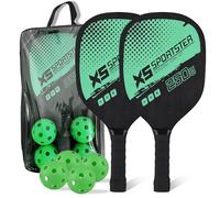 Lixada Pickleball Paddles Set of 2 With 4 Balls Package Bag Wooden padel racket for Beginners Men Women Adults