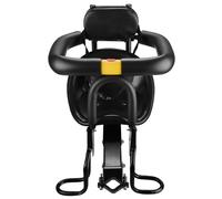 Lixada Safety Child Bicycle Seat Bike Front Baby Seat Kids Saddle with Foot Pedals Support Back Rest for MTB Road Bike (Black(with soft backrest))