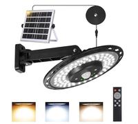 Lixada Solar Pendant Light 180LEDs Solar Powered Pendants Lamp Wall Garage Light Motion Sensor Shed Lights Outdoor IP65 Waterproof Hanging Lights with Remote for Barn Farm Garden Yard Patio
