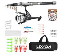 Lixada Telescopic Fishing Rod and Spinning Reel Combo Set,Carbon Fiber Telescopic Fishing Rod,Fishing Line,Fishing Lures Kit Accessories&Fishing Bag for Saltwater Freshwater (Style-3 1.5M)