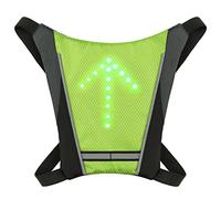 Lixada USB Rechargeable Backpack, Reflective LED Signal Light with Remote Control, Lightweight Adjustable Strap for Cycling Running Walking Safety (Green)