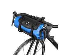 Lixada Waterproof Front Bicycle Bag, Bike Front Frame Handlebar Pannier Rack with Wheel, Dry Bag Top Closure 3L-7L Adjustable (Blue)