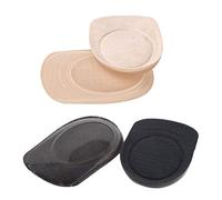 LIXBD Gel Heel Lifts Relief Cushion Self-Adhesive Half Inserts Heel Cups Foot Pads Ankle Support Insoles Size L 2Pcs, Black