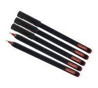 LIXEL RED Ballpoint Pens, Fine Point (0.7mm), Pack of 5, Pen-ST Ball Pens, School Office Home Business Everyday Biro Pens, ZOFAX Black Ball Pen