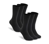 LIXIA Men's Thin Merino Wool Socks, Cozy Winter Warm Breathable Mid-calf Casual Dress Liners 3/6 Pairs Pack, 6 Pairs - Black, One Size