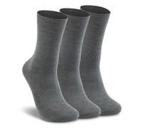 LIXIA Womens Thin Merino Wool Crew Socks Warm Breathable Winter Boot Liners Cozy Thermal Casual for Dress Trousers, 3 Pairs - Grey, One size