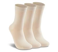 LIXIA Womens Thin Merino Wool Crew Socks Warm Breathable Winter Boot Liners Cozy Thermal Casual for Dress Trousers, 3 Pairs - Cream White, One size