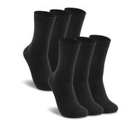 LIXIA Womens Thin Merino Wool Crew Socks Warm Breathable Winter Boot Liners Cozy Thermal Casual for Dress Trousers, 6 Pairs - Black, One size