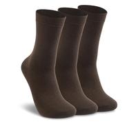 LIXIA Womens Thin Merino Wool Crew Socks Warm Breathable Winter Boot Liners Cozy Thermal Casual for Dress Trousers, 3 Pairs - Brown, One size
