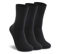 LIXIA Women's Thin Merino Wool Socks Mid-calf Light Weight Cozy Warm Breathable Multi Colors Daily Wear Stockings, 3 Pairs - Black, One size