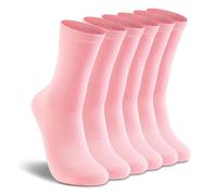 LIXIA Women's Thin Merino Wool Socks Mid-calf Light Weight Cozy Warm Breathable Multi Colors Daily Wear Stockings, 3 Pairs - Pink, One Size