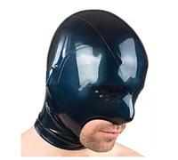 LIXIAAOOKWEDG 100% Latex Hood Mask Handmade Open Mouth With Eyes Halloween Cosplay Costumes For Men Women,blue,XXL